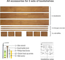 AZSKY Light Walnut Nursery Book Shelves 36 in Floating Wall Mounted Bookshelf Kids Room Hanging Shelves Toddlers Toys Books Storage Organizer a Set of 3 by TinyTreasures Baby Boutique