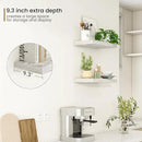 Fun Memories Deep Floating Shelves - 16" W x 9" D x 1.6" H Rustic Grey Wall Shelf - Wall Mounted Shelves for Storage - Wooden Shelves with Invisible Brackets for Living Room, Farmhouse - Set of 2 by CozyNest Decor