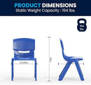 EMMA + OLIVER 23.625" W x 47.25" L Blue Plastic Activity Table Set-6 Chairs by CozyNest Decor