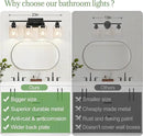 4-Light Bathroom Light Fixtures, Matte Black Modern Vanity Lights with Clear Glass Shades, Bathroom Wall Lamp for Mirror Living Room Cabinet Bedroom Porch by CozyNest Decor