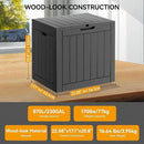 KAMABOKO Deck Box, 32 Gallon Resin Indoor and Outdoor Storage Boxes Waterproof for Garden Tools, Pool Accessories Storage Bench, Patio Furniture and Cushions with Lockable Lid, Black by CozyNest Decor