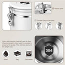 ShanSon Coffee Canister Airtight Coffee Container Stainless Steel Coffee Bean Storage Container with Scoop Coffee Canister for Beans Grounds Sugar Flour Tea Cereal,16OZ, White by CozyNest Decor