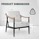 Modern Accent Chair for Living Room Bedroom Mid Century Arm Chair Upholstered Office Accent Chair Comfy Waiting Room Chair with Metal Frame, Cream White by CozyNest Decor
