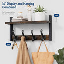 Tatub 16" Rustic Coat Rack Wall Mount with Shelf, Wall Hooks with Shelf, Heavy Duty Entryway Organizer Hangers for Hanging, Hat, Bag, Jacket for Bathroom, Living Room, Bedroom by CozyNest Decor