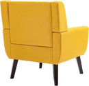UIXE Accent Chair, Modern Upholstered Armchair Mid-Century Arm Chair in Fabric for Living Room, Comfy Single Sofa Seats Button Tufted Reading Seating, Yellow by CozyNest Decor