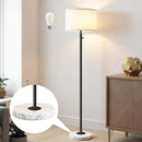 Floor Lamp for Bedroom,Modern Floor Lamp for Living Room,Standing Lamp with Marble Base,Tall Standing Lamp for Bedroom,Reading,Office & Kids' Room,LED Bulb Included(Black) by CozyNest Decor