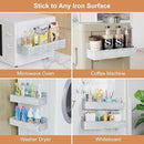 Magnetic Spice Rack for Refrigerator, Kitchen Organizer and Storage Shelf, Wood White(4 Pack) by CozyNest Decor