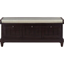 TREXM Classic Shoe Bench with Cushion and Three Drawers, Fluted Entryway Bench with Storage for Living Room, Entryway, and Hallways (Espresso)
