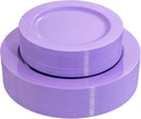 FLOWERCAT 60PCS Purple Plates - Heavy Duty Purple Plastic Plates Disposable for Easter Party/Wedding - Include 30PCS 10.25" Dinner Plates and 30PCS 7.5" Dessert Plates by CozyNest Decor