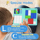 Slider Puzzle Games & LCD Writing Tablet 2 IN 1 Travel Games,530 Challenges Brain Teaser Toys for Kids,Drawing Pad Gifts for Boys Girls(Blue) by TinyTreasures Baby Boutique