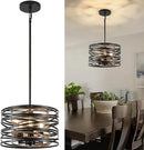Farmhouse Chandelier, Dining Room Light Fixture, 3-Light Modern Black Pendant Light Fixture, Rustic Industrial Ceiling Hanging Light Fixture for Entryway Foyer Kitchen Over Table Hallway by CozyNest Decor
