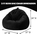 Bean Bag Chairs for Kids Chair Round Sofa Memory Foam Filling Reading Gaming Sofa for Living Room Bedroom by TinyTreasures Baby Boutique