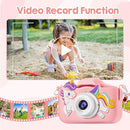Kids Camera, Toys for Toddlers Age 3-8 Year Old Girl Christmas Birthday Gifts, Children Digital Camera with Cartoon Soft Silicone Cover and 32GB Card (Sakura Pink) by TinyTreasures Baby Boutique