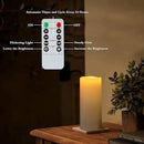Homemory 4" x 10" Large Waterproof Outdoor Flameless Candles, Battery Operated LED Pillar Candles with Remote and Timers for Indoor Outdoor Lanterns, Long Lasting, Dark Ivory, Set of 4 by CozyNest Decor