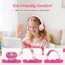 Active Noise Cancelling Headphones for Kids, 60H Playtime, Wireless Bluetooth Over-Ear Blue Headset Built-in Microphone for Home/School/Travel/Party - Includes Portable Case (Pink) by TinyTreasures Baby Boutique