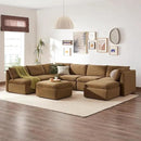 mopio Oversized Modular Sectional Sofa with Fully Removable Covers and Storage, Convertible U, L-Shaped and Sleeper Sectional, Modern Couches with Ottoman Chaise (Hazelnut Velvet, 8 Seats, U) by CozyNest Decor