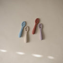mushie Silicone First Feeding Baby Spoons | 2 Pack (Rose/Soft Lilac) by TinyTreasures Baby Boutique
