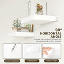 Deep Floating Shelves for Wall | 12 Inch Deep White Floating Shelves Set of 2 | 16W x 12D Rustic Wood Wide Wall Shelves | Bookshelf Laundry Shelf TV Shelf by CozyNest Decor