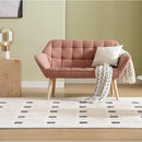 48" Small Loveseat Sofa, Modern Linen Fabric Mini Sofa Couch 2-Seater Love Seat with Quilting Backs and Wood Legs for Living Room, Bedroom and Small Space, Pink by CozyNest Decor