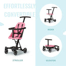 Dream On Me Lightweight and Compact Coast Rider Stroller with One Hand Easy Fold, Adjustable Handles and Soft Ride Wheels, Pink, 365-PINK by TinyTreasures Baby Boutique