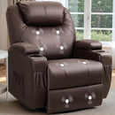 Recliner Chair, 360° Swivel Rocker Chair for Adults, Rocking Recliner Chair with Massage, Comfy Single Sofa with Side Pockets Cup Holders for Living Room, Bedroom, Nursery (Leather, Dark Brown) by TinyTreasures Baby Boutique
