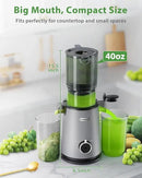 Cold Press Juicer, ECOSELF Juicer Machines with 4.35" Large Feed Chute Fit Whole Fruits & Vegetables, Self Feeding for Juice Extractor Machine, Easy to Clean and Assemble, High Juice Yield by CozyNest Decor