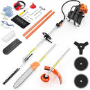 6 in 1 52cc Brush Weed Cutter Petrol Hedge Trimmer Grass Pruner Chainsaw Trimmer with Four Mowing Heads for Gardening Care by GreenHaven Gardens