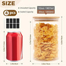 32oz Glass Food Storage Jars, Glass Jars with Bamboo Lids, Kitchen Storage Jars, Canisters with Airtight Lids for Spice, Coffee, Cookie, Set of 4, Pantry Organizers by CozyNest Decor