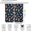 Cartoon Dinosaur Curtains for Kids Boys Girls Home Decor, Astronaut Rocket Funny Outer Space Blackout Rod Pocket Window Drapes for Bedroom Living Room W31.5xL63in 2 Panels by TinyTreasures Baby Boutique