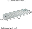 6x1.5x1ft(2 Pack) Galvanized Raised Garden Bed,Outdoor Planter Box Metal Patio Kit Planting Bed for Vegetables Flowers Herb,Silver by GreenHaven Gardens