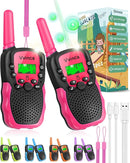 Walkie Talkies for Kids, Rechargeable Long Range Gift Toy for Ages 3 4 5-7 8-12 Year Old Girl Boy with 22 CH 2 Way Radio Flashlight 3 Mile Long Range Walkie Talkie for Outdoor Game Camping 2 Pack by TinyTreasures Baby Boutique