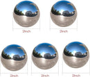 Nerien Gazing Ball, 2 Inch Stainless Steel Garden Mirror Globe, Polished Ornament Sphere, Hollow Floating Reflective Hemisphere, for Home Outdoor Pond Housewarming Swimming Decoration, Silver, 5pcs by GreenHaven Gardens