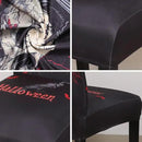 JQinHome Black Halloween Chair Slipcover,Skull Chair Covers Set of 4, High Stretch Washable Chair Protector Cover for Dining Room, Kitchen,Home Party,Wedding Ceremony(Skull Black,4PC) by CozyNest Decor