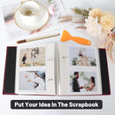 RECUTMS Photo Album Self Adhesive Magnetic Scrapbook 4x6 5x7 8x10 Pictures Scrapbook Album, 40 Pages Photo Book for DIY Baby Family Wedding with Metal Pen and Plastic Board (Brown) by TinyTreasures Baby Boutique
