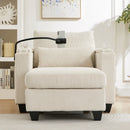 Convertible Chaise Lounge Sofa Chair With USB Ports, Cup Holders, Phone Holder And Storage by Unique Piece Furniture