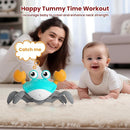 Crawling Crab Baby Toy - Infant Tummy Time Crab 3 4 5 6 7 8 9 10 11 12 Crab Toys for Babies Boy 3-6 6-12 Learning Crawl 9-12 12-18 36 Months Walking Toddler Development Birthday Gifts with Dancing by TinyTreasures Baby Boutique