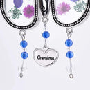 Laraine Butterfly Suncatcher with Pressed Flower Wings Mom Mother's Day Butterfly Glass Wind Chime Ornament Charm with Metal Heart Gifts for Mom Grandma Birthday (Purple Grandma (with Free Hook) by GreenHaven Gardens