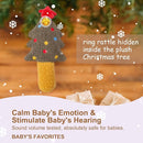 Organic Cotton Stuffed Animal Rattle Baby Toys, Plush Stocking Cuddle Cloth and Hand Grip Christmas Tree Ring Rattles Plush Toy Set for Newborns Infant Boys Girls, 2 PCS by TinyTreasures Baby Boutique