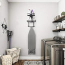 VINAEMO Ironing Board Hanger Wall Mount, 2-Layer Iron and Ironing Board Holder, Laundry Room Shelves Solid Wood with Removable Hooks Home Organization and Storage by CozyNest Decor