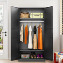 SISESOL Metal Wardrobe Cabinet with Hanging Rod,Black Armoire Wardrobe Closet,Metal Clothing Storage Cabinet with Adjustable Shelves and Doors,72" Cloth Storage Cabinets for Home,Living/Laundry Room by CozyNest Decor