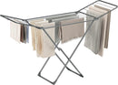 SONGMICS Clothes Drying Rack, Metal Laundry Drying Rack, Foldable, Space-Saving, Free-Standing Airer, with 2 Gullwings, Indoor Outdoor Use, Bed Linen Clothing, Gray ULLR540G01 by TinyTreasures Baby Boutique