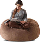 Bean Bag Chair 3Ft, Memory Foam Filled, Large Beanbag Chairs for Adults and Teens, Soft Sofa with Removable Flannel Cover, Round Couch for Living Room Bedroom College Dorm (Coffee, 3FT-36×36"×24") by CozyNest Decor