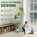 TOSKING 5 Tier Tall Plant Stand Indoor Outdoor, Heavy Duty Corner Shelf for Plants & Decor, Space Saving 3.9FT Metal Flower Pot Stand for Balcony, Garden, Living Room, Patio (Blue, 47in) by GreenHaven Gardens