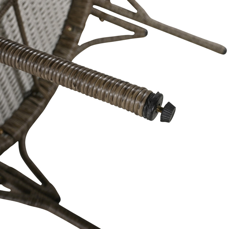 4-Piece Rattan Outdoor Patio Conversation Set with Seating Set for 5 and Coffee Table for Porch, Backyard and Garden (Brown Grey)