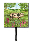 Pigs Meadowsweet by Debbie Cook Leash or Key Holder Wall Hooks, Key Hooks Holder, Coat Rack Wall Mount, Coat Hooks, Hooks for Hanging Keys, Towels, Aprons, Leashes