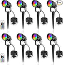 Christmas Spotlight Outdoor 12W RGBW LED Color Changing Landscape Lights with Remote Control 120V Waterproof Plug in Spot Lights Outdoor Landscape Light for Tree Yard Garden Christmas, 8 Pack by GreenHaven Gardens