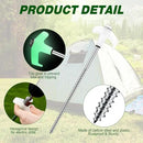 Hicarer 60 Pcs 20 Pcs 8'' Screw in Tent Stakes Heavy Duty Ground Metal Stakes for Inflatables with Hex Head Driver for Outdoor Camping Tent Inflatable Garden Decor (Luminous White) by CozyNest Decor