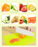 Kids Knife Set, 5 Pcs Montessori Kitchen Tools for Toddlers' Real Cooking, BPA Free Kids Safe Kitchen Cooking and Baking Set with Peeler, Cutting Board for Sandwich Bread Vegetable Fruit Present Gift by TinyTreasures Baby Boutique