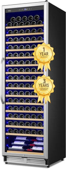 Upgraded 190 Bottles Wine Cooler Refrigerator,24 Inch Wide Wine Fridge with Professional Temperature Control System, Freestanding or Built-in installation, Quiet Operation by CozyNest Decor