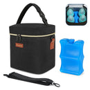 Mancro Breastmilk Cooler Bag Travel, Fits 4 Baby Bottles Up to 9 Ounce, Baby Bottle Bag with Ice Pack, Insulation Breast Milk Cooler Travel, Black by TinyTreasures Baby Boutique